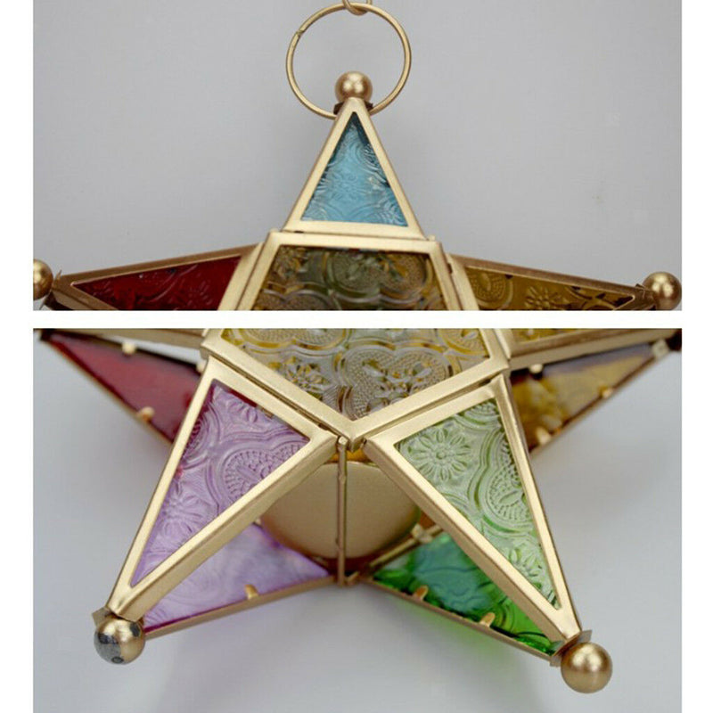 Wall Hanging Tealight Candle Holder Star Lantern for Wedding Holiday Decor