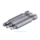 3 Pcs 50mm 1/4 Inch Magnetic Square Head Tip Screwdriver Drill Bits Alloy Steel