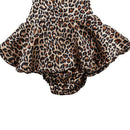 Baby Girls Kid Halter Lace Romper Backless Leopard Jumpsuit Dress (0-6 Mont