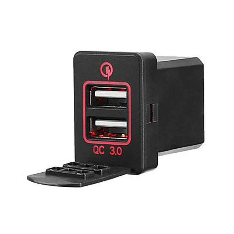 Qc3.0 12-24V Led Dual Port Usb Interface Charger Socket Power Adapter For T E5Z1