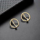 Round Circle Geometric Crystal Earrings Simple Ear Ring for Women Jewelry A