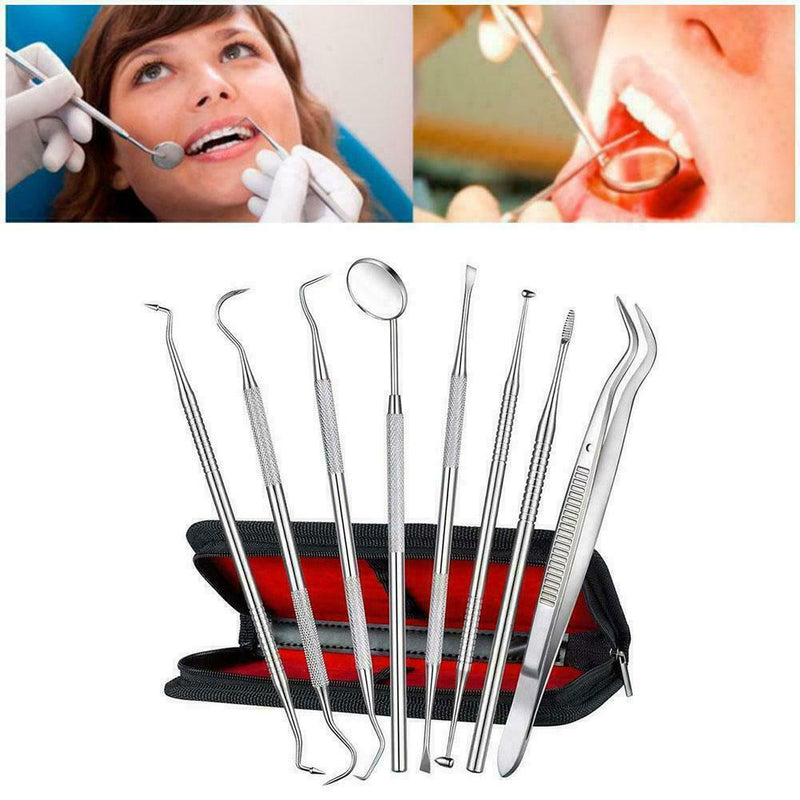 Professional Dental Oral Hygiene Kit 8 Tools Deep Cleaning Teeth Scaler Car K0A8