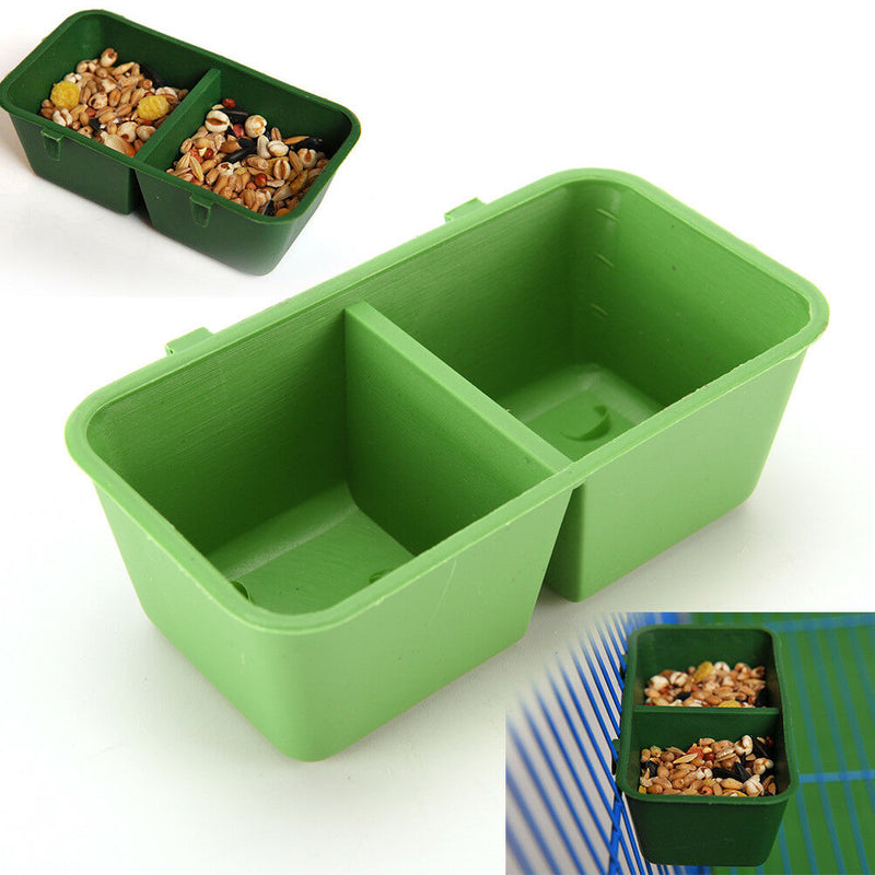 2 in 1 Parrot Food Water Bowl Cups Bird Pigeons Cage Sand Cup Feeding Feeder TO