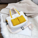 Women Handbags Canvas Shoulder Messenger Crossbody Bag Casual Tote (Yellow)