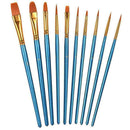 10Pcs/Set Watercolor Gouache Paint Brushes Different Pointed Useful Shape R K5H9