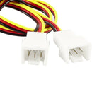 3 Pins to 2 x 3 Pins PC Fan Connector Adapter Cable Cord Y Splitter