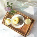 Rattan Woven Storage Fruit Basket Candy Snack Snack Plate Cutlery Tray With