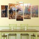 Modern Canvas Wall Art of Autum Elk for your Living Room -5 Panel Size S