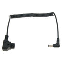 Coiled Power Supply Cable DC Plug 2.5x5.5mm Right Angle to D-Tap Connector for