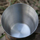 6Pcs/30Ml Stainless Steel Camping Tableware Compact Size Cover Mug Camping