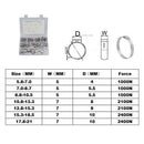 Stainless Steel 1 Ear Stepless Clips 5.8-21mm 128pcs/box Hose Clamp Assortment