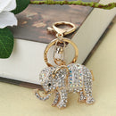 Popular Inlaid Color Cast Elephant Keychain Ladies Bag Pendant(White)  A