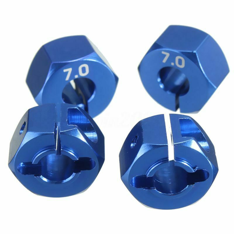 RC Blue Aluminum 7.0 Wheel Hex 12mm Drive with Pins Screws 4P HSP HPI Tamiy S4I9