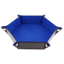 Dice PU Leather Folding Hexagon Tray Velvet for RPG DnD Dice Game Storage B