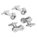 2Pairs Cuff Bicycle Bike Chain Cyclist & Kont Punk French Shirt Cufflinks