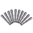 10pcs/set Hex Magnetic Nut Driver Set Socket 1/4" Shank Impact Magnetic