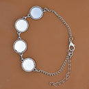 50pcs Pendants Round Trays Cabochon Charms Blank Alloy Bezel Connectors Findings