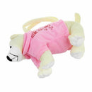 Cute Bear-Shape Plush Bag Handbag Purse for Children - Pink and Beige