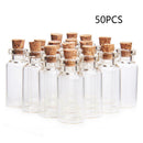 50x Mini Empty Clear Glass Bottle With Cork Small Tiny Vials Jars Transparent ne