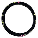 Automotive Women Embroidery Cute Car Steering Wheel Cover (Twin Flowers)