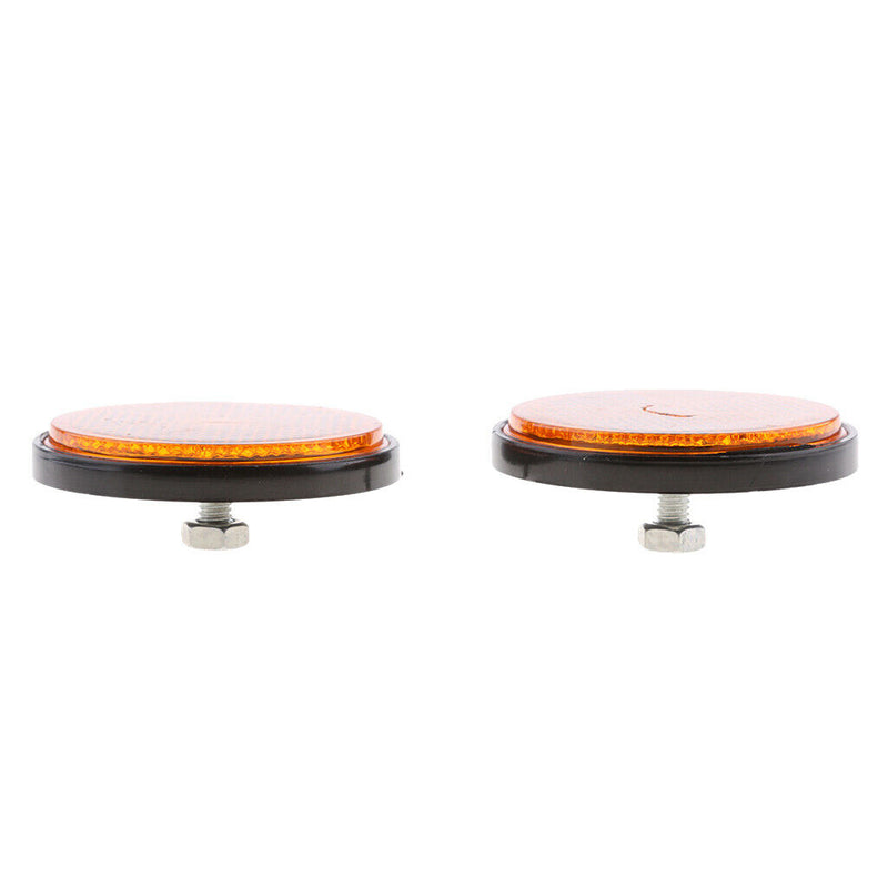 2pcs 2" Round Orange Reflector Universal For Motorcycle ATV Dirt Bike