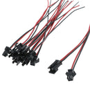 15cm 10Pcs long JST SM 2pins plug male to female wire connector FT