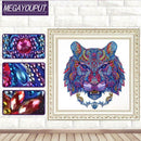 5D DIY Special Shaped Diamond Painting Lion Head Cross Stitch Mosaic Kits