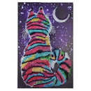 Diy 5D Diamond Painting Colorful Cat Partial Special Shaped Rhinestone Embr