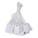 100 Pieces White Blank Tags with String, Marking Strung Tags Writable Price