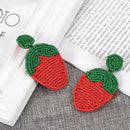 Bohemian Fruit Earrings Red Strawberry Beads Drop Earrings Women'S Jewelry