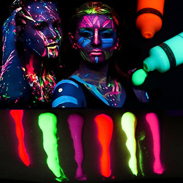 Dark Glowing Body Paint Body&Face Illuminated Backlit Neon Color Fluorescen H6K3