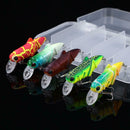 5pcs/pack Bionic Plastic Fishing Lure Insect Locust Lure Hard Bait Hook