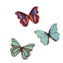 100Pcs Butterfly Flower Drawing Colored Wooden Buttons for Sewing DIY Craft
