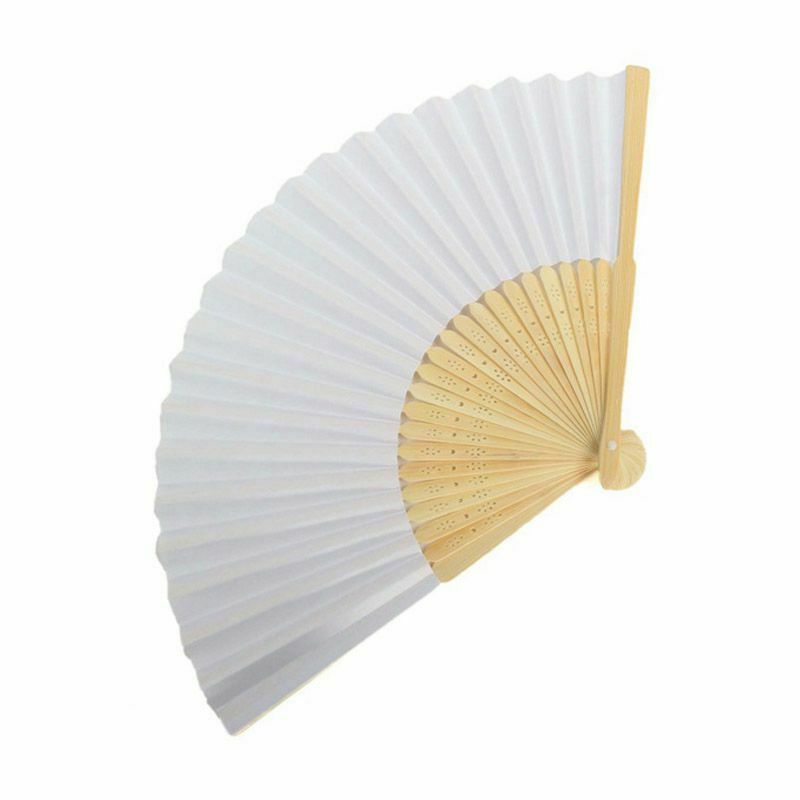 30 PCS folding Paper hand fan custom halloween ladies baby shower wedding f K7M5