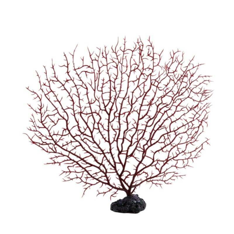 9" Height Red Plastic Coral Decoration for Aquarium Fish Tank V6A9