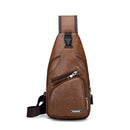 Mini USB Interface Plenty of Space Mens Casual Bag Fashion Outdoor Sling Ba V8I4