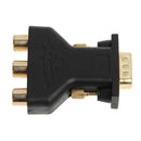 3 RCA RGB Female To HD 15-Pin VGA Style Component Video Jack Adapter (PVC)