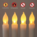 6pc 165mm Battery Powered LED Long Taper Candle for Church Home Party Decor
