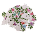 50pcs Rose Flower 2 Holes Wooden Buttons Scrapbook Embellishment Craft 32mm