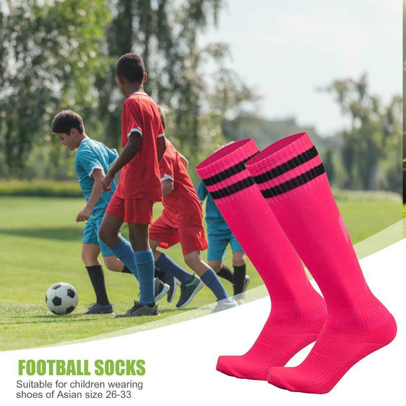 Child Sport Football Soccer Over Knee Baseball Hockey Long Sock (Rose Red) A