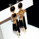 Leather Tassel Long Dangle Earrings For Women Fashion Jewelry Wood Exaggera