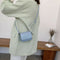 Leather Women Messenger Bag Mini Square Shoulder Satchel Handbags (Blue) A