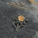 Fashion Women Men Edelweiss Flower Brooch Pin Badge Costume Accessories Gift