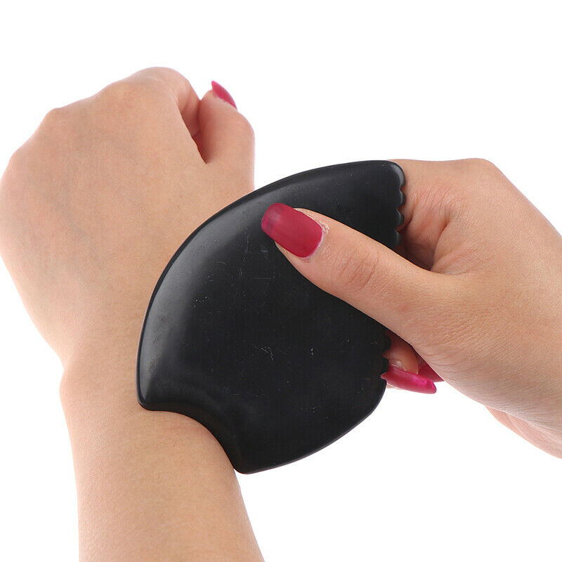 Natural Gua Sha Board Black Buffalo Horn Guasha Healthy Cure Body Massage To Ew