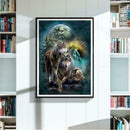 5D DIY Full Drill Diamond Painting Night Wolf Cross Stitch Embroidery Kits