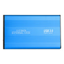 3TB USB 3.0 Hard Disk Enclosure 2.5 inch SATA HDD SSD Mobile Case (Blue)