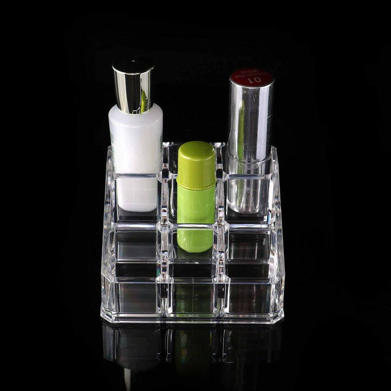 Clear Acrylic 9 Lipstick Holder Display Cosmetic Organizer Makeup Case Storag Gw