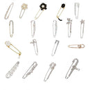 2pcs Hot Safety Pin Brooch Crystal For Womens Scarves Corsage Sweater Collar