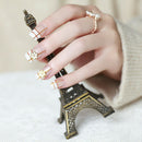 24Pcs Acrylic false french nails full finger nail art cover manicure+2g gel M&E