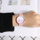 Candy Color Quartz Watch Women Men Fish Print Round Dial Wristwatch (Pink) A